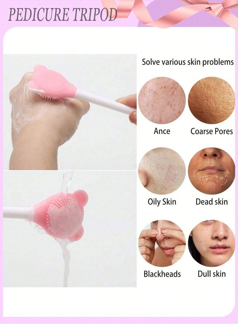 Shein Complete Skincare Set – Hair Band + Cleansing Brushes + Beauty Blender + Face & Eyebrow Razors Multicolour - Image 2