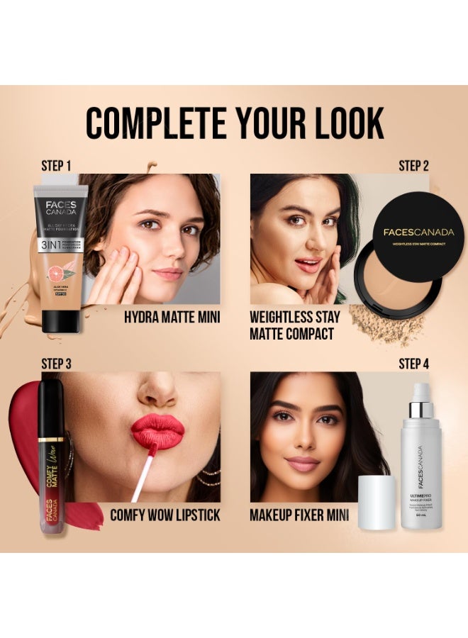 FACESCANADA Weightless Stay Matte Finish Compact Powder - Natural, 9g | Non Oily Matte Look | Evens Out Complexion | Hides Imperfections | Blends Effortlessly | Pressed Powder For All Skin Types - Image 5