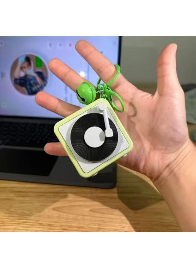 Retro Tape Recorder Pendant Fun Music Box Mini Radio Ornaments Keychain Schoolbag Pendant Generation-Color:Recordable-Specifications:Retro Record Player  - Image 1