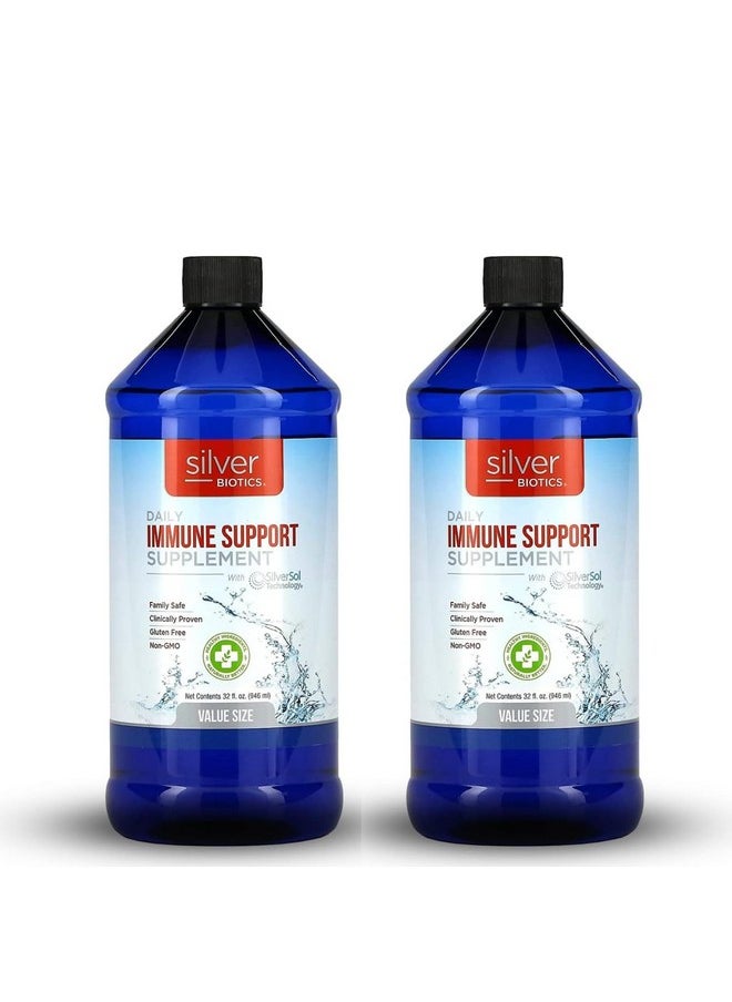 American Biotech Labs Silver Biotics Colloidal Nano SilverSol Ag₄O₄ 10 PPM Immune Support | Bio-Hacking Immune Building Natural Support | 32 Fl Oz (Pack of 2)  - Image 1