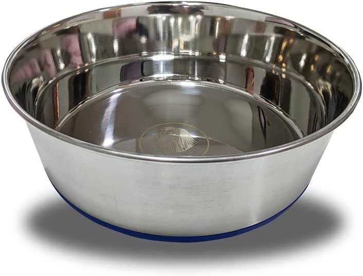 Saluki Steel Bowl Mini for Cats and Dogs - Stainless Steel Pet Bowl with Rubber Base - Image 1