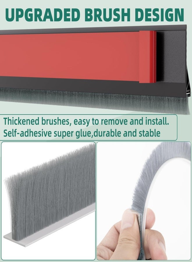 Vannesse Door Draft Stopper with Brush, 39" Door Sweep for Bottom of Door, Self Adhesive Weather Stripping for Bottom of Door, Under Door Seal Dust/Noise/Hot or Cold Air Insulation, Black, 1 PACK - Image 3