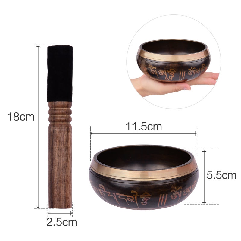 Tibetan Singing Bowl 4.5 Inch Handcrafted Set with Peaceful Tones - Easy Sound Generation Meditation Tool for Yoga, Meditation, Spiritual Healing & Relaxation - Image 4