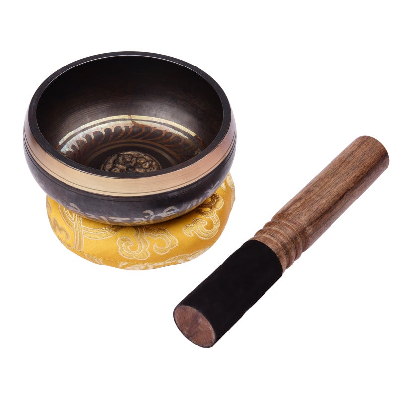 Tibetan Singing Bowl 4.5 Inch Handcrafted Set with Peaceful Tones - Easy Sound Generation Meditation Tool for Yoga, Meditation, Spiritual Healing & Relaxation - Image 2