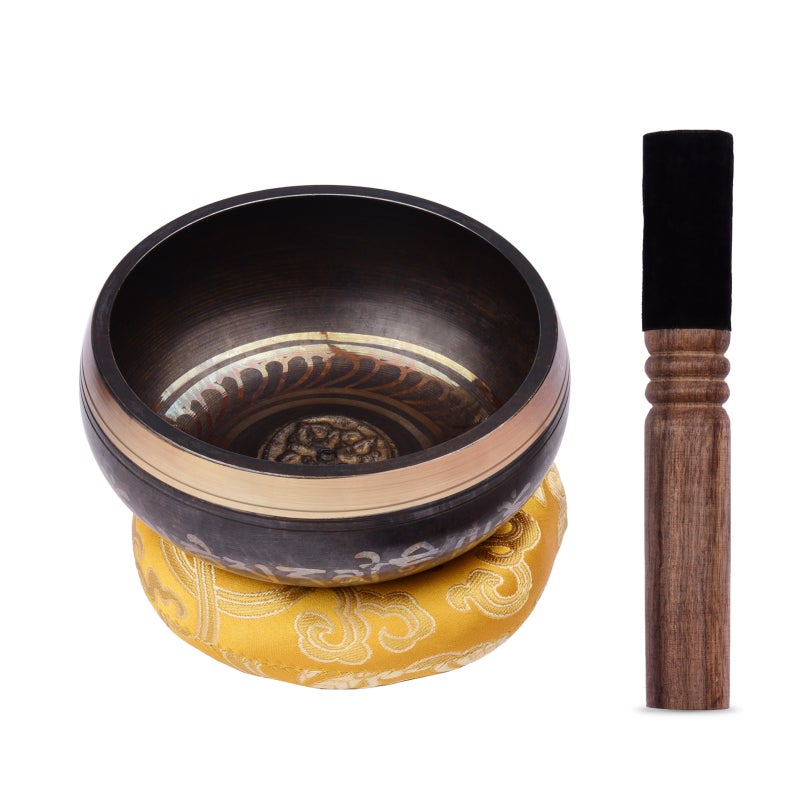 Tibetan Singing Bowl 4.5 Inch Handcrafted Set with Peaceful Tones - Easy Sound Generation Meditation Tool for Yoga, Meditation, Spiritual Healing & Relaxation - Image 1