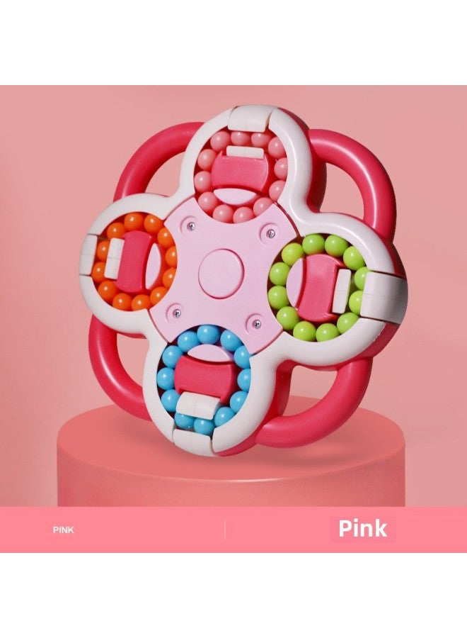 Children's Magic Bean Rubik's Cube Fingertip Toy Flip Magic Wheel Ball Maze Puzzle Decompression Top Eight-sided Rotation-Color:Eight-sided Magic Beans 【pink】 - Image 1