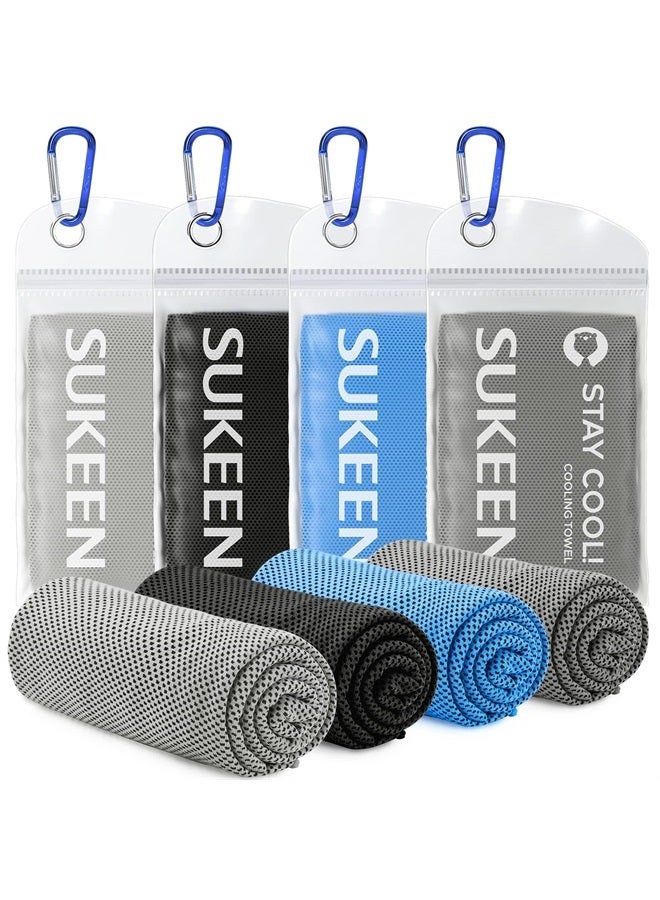 Sukeen [4 Pack Cooling Towel (40"x12"),Ice Towel,Soft Breathable Chilly Towel,Microfiber Towel for Yoga,Sport,Running,Gym,Workout,Camping,Fitness,Workout & More Activities - Image 1