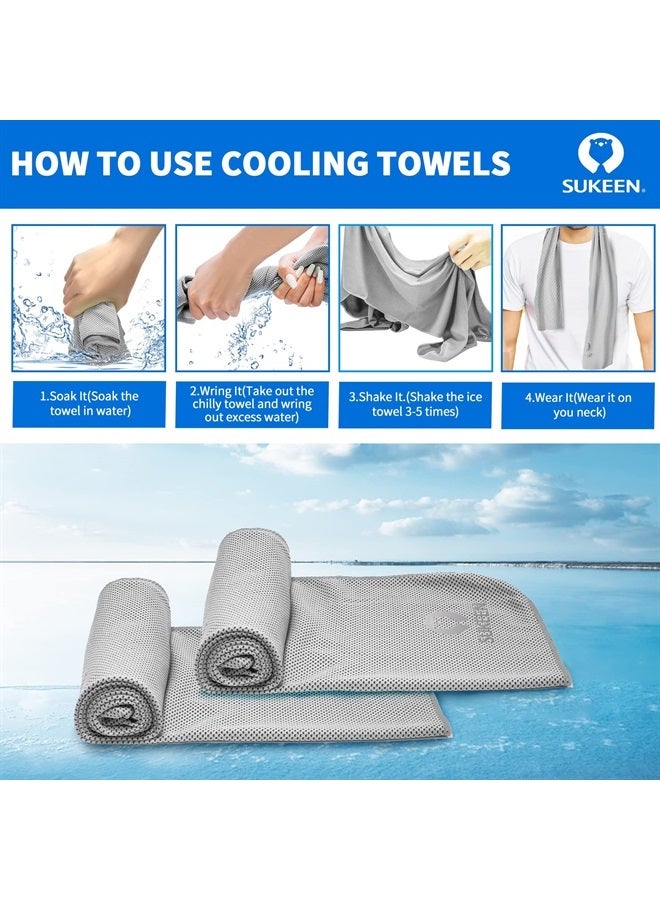 Sukeen [4 Pack Cooling Towel (40"x12"),Ice Towel,Soft Breathable Chilly Towel,Microfiber Towel for Yoga,Sport,Running,Gym,Workout,Camping,Fitness,Workout & More Activities - Image 3