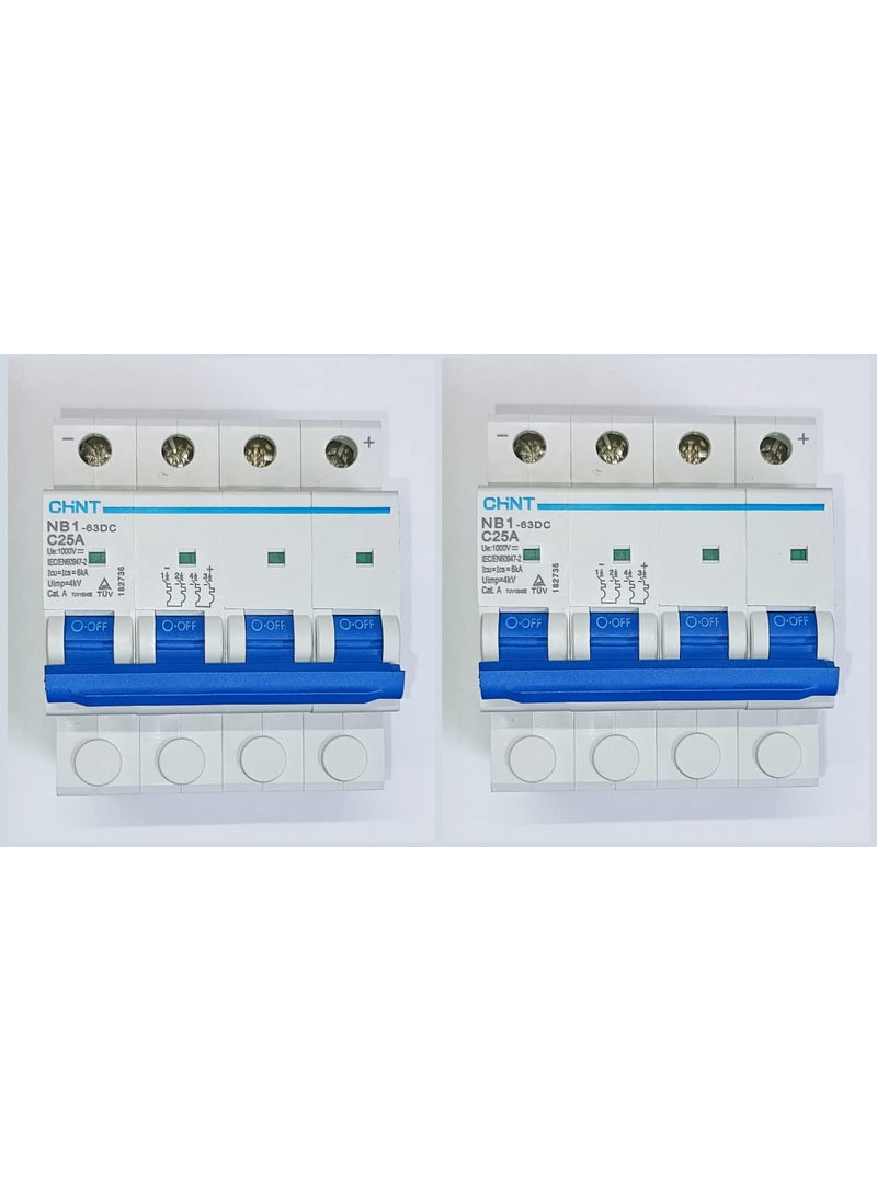 Chint CHINT DC MCB 1000V 25A CHINT NB1 63 DC C25A MINIATURE CIRCUIT BREAKER 02 QTY  - Image 1