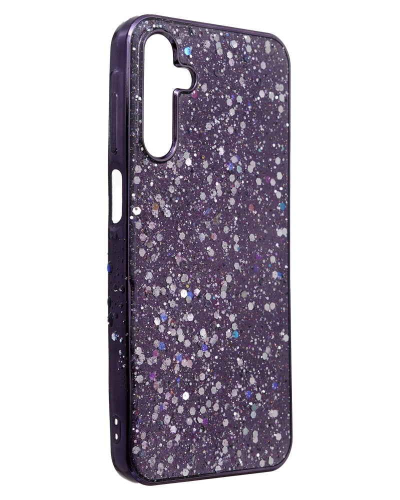 Glitter Plastic Mobile Phone Case With Cute Design for Samsung Galaxy A15 - Purple - Image 2