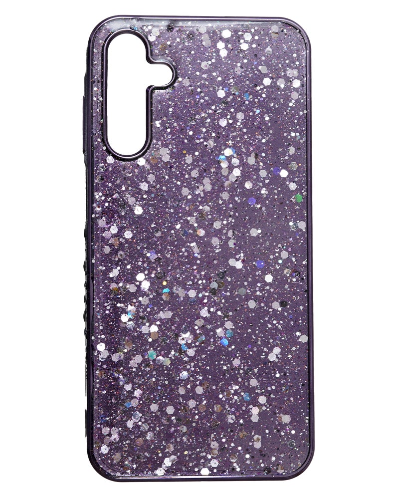 Glitter Plastic Mobile Phone Case With Cute Design for Samsung Galaxy A15 - Purple - Image 1