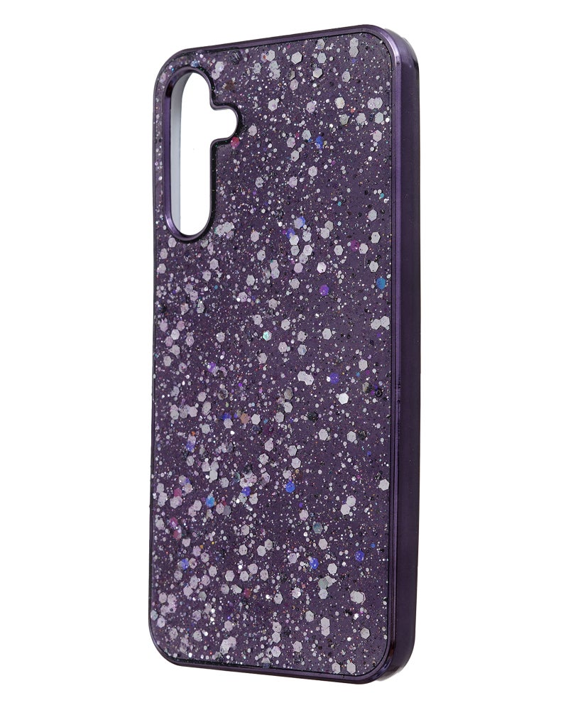 Glitter Plastic Mobile Phone Case With Cute Design for Samsung Galaxy A15 - Purple - Image 3