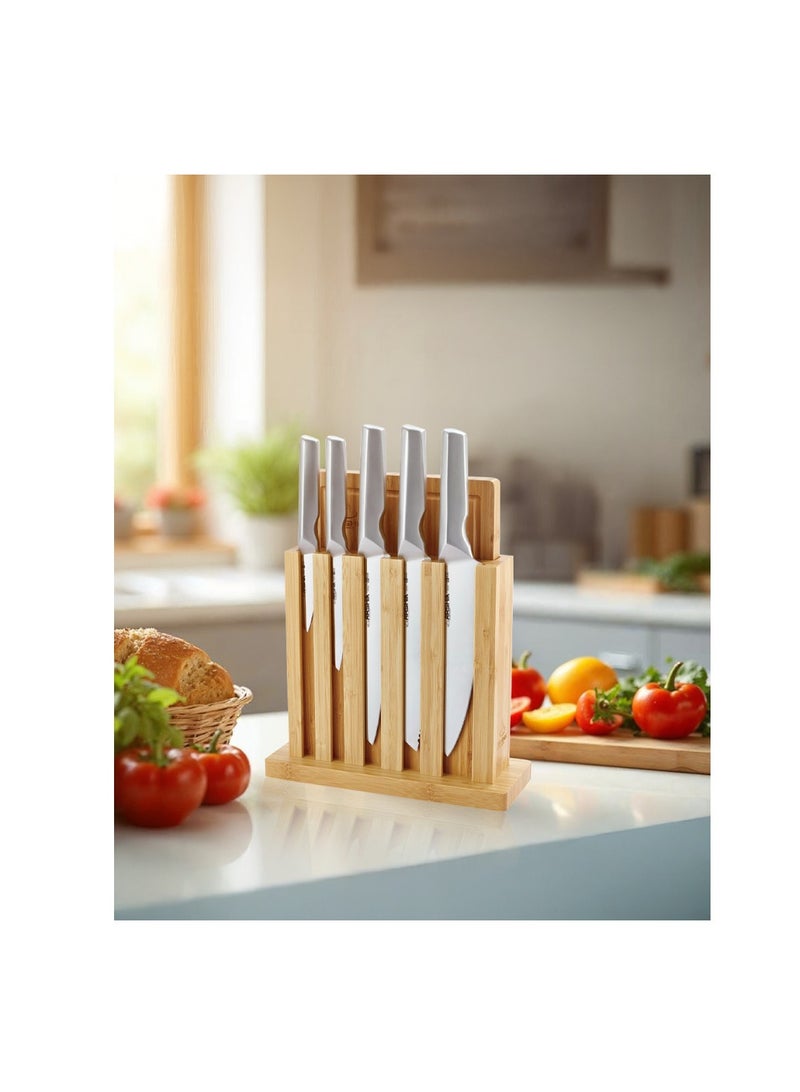 Arshia طقم سكاكين مكون من 7 قطع مع حامل خشبي - Image 3
