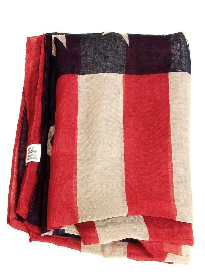Falari USA American Flag Infinity Scarf Lightweight (Navy Red & Tan) - Image 4
