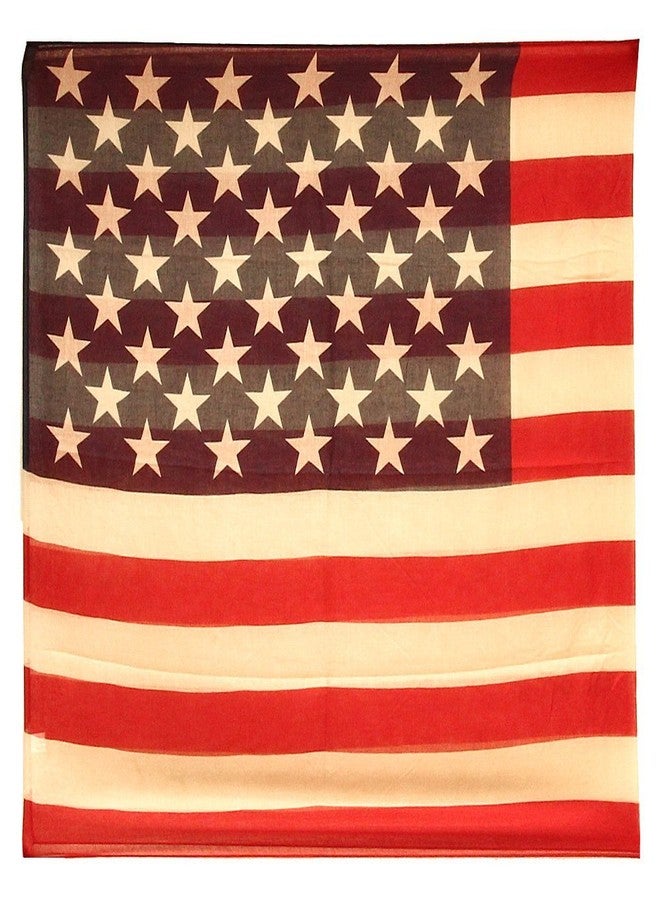 Falari USA American Flag Infinity Scarf Lightweight (Navy Red & Tan) - Image 3
