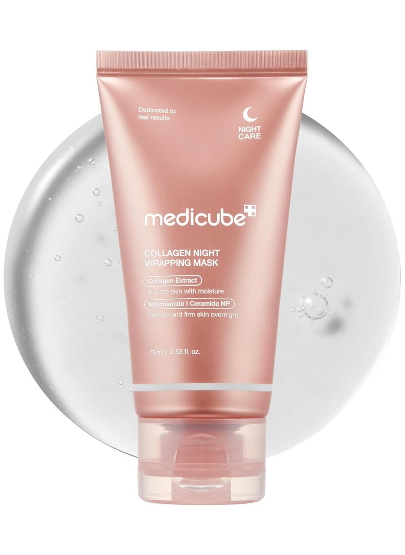 Medicube Medicube Collagen Overnight Wrapping Peel Off Facial Mask Pack - Elasticity & Hydration Care, Reduces Sagging & Dullness - Hydrolyzed Collagen For Glowing Skin - Korean Skin Care, 2.53 fl.oz  - Image 1
