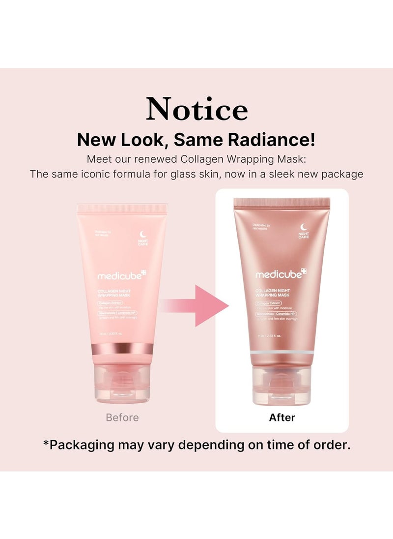 Medicube Medicube Collagen Overnight Wrapping Peel Off Facial Mask Pack - Elasticity & Hydration Care, Reduces Sagging & Dullness - Hydrolyzed Collagen For Glowing Skin - Korean Skin Care, 2.53 fl.oz  - Image 3
