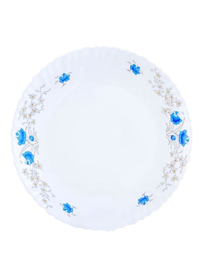 Royalford 7.5 Inch Opal Ware Round Soup Plate Multicolor White/Blue/Grey 7.5inch - Image 1