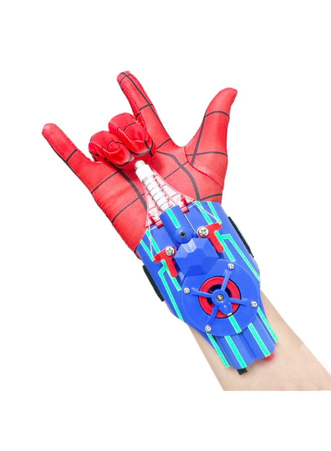 Spiderman Spitting Silk Launcher Hand Toy Gloves Spider Silk-Color:Blue Luminous Pf  - Image 1