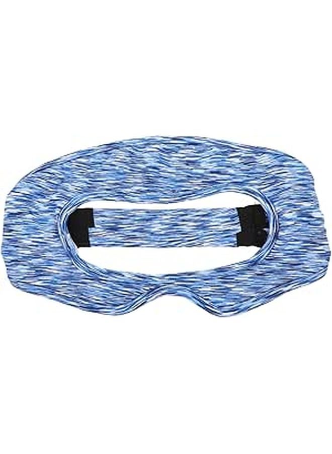 غطاء سماعة الواقع الافتراضي القابل للتنفس مع حاجب العرق ووسادة العين بتصميم مخطط بالأزرق والأبيض - Image 1