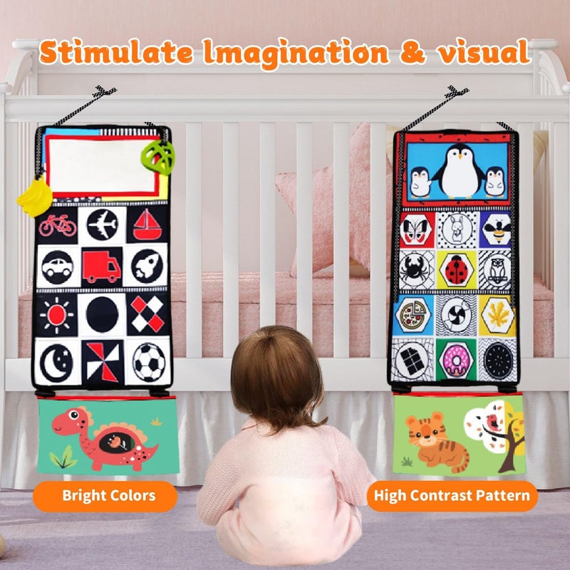Masroo Baby Mirror Tummy Time Toys 3-6 Months Sensory Crinkle Baby Books Black and White High Contrast Baby Toys for Newborn Infant Montessori Car Seat Toys 0-6 Month Boy Girl Easter Basket Stuffers - Image 4