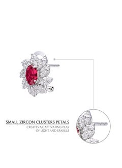 AWNL AWNL Sunflower Earrings With Red CZ Diamond And Sterling Silver Gift for Women Wife Girlfriend  - Image 5