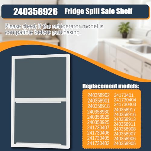 Ratiekc 240358926 Fridge Safe Spill Shelf Compatible with Frigidaire Kenmore, 240358908 240358925 Refrigerator Shelf Replacement Replace AP4527268 1613985 240358902 PS2581463 241730402 240358907 240358917 - Image 5