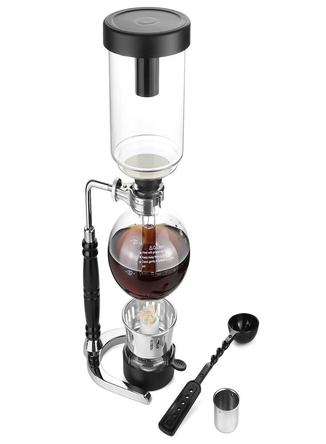QWORK 5-Cup (600ml) Siphon Coffee Maker - Borosilicate Glass Syphon Brewer with Adjustable Buffer Clamp, High-Temperature Resilience, Tabletop Glass Siphon Pot for Coffee Aficionados - Image 1