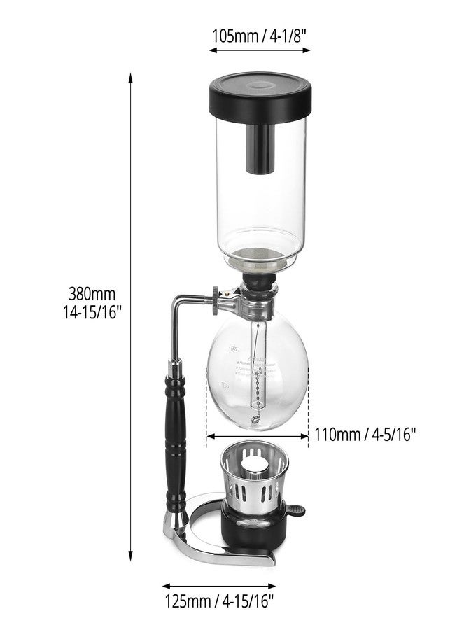 QWORK 5-Cup (600ml) Siphon Coffee Maker - Borosilicate Glass Syphon Brewer with Adjustable Buffer Clamp, High-Temperature Resilience, Tabletop Glass Siphon Pot for Coffee Aficionados - Image 5