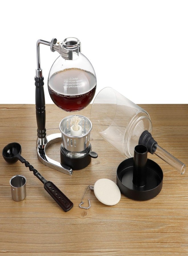 QWORK 5-Cup (600ml) Siphon Coffee Maker - Borosilicate Glass Syphon Brewer with Adjustable Buffer Clamp, High-Temperature Resilience, Tabletop Glass Siphon Pot for Coffee Aficionados - Image 3