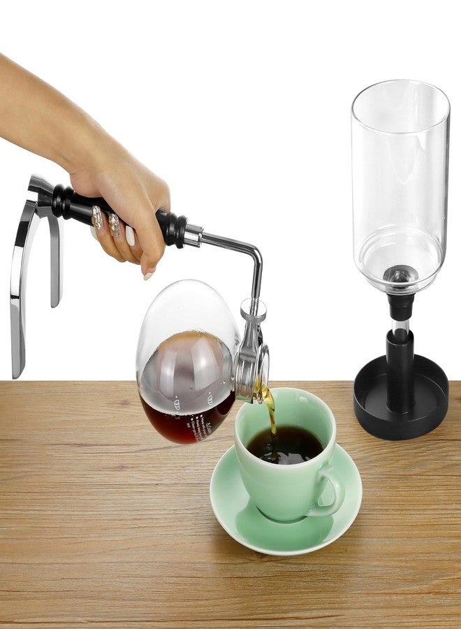 QWORK 5-Cup (600ml) Siphon Coffee Maker - Borosilicate Glass Syphon Brewer with Adjustable Buffer Clamp, High-Temperature Resilience, Tabletop Glass Siphon Pot for Coffee Aficionados - Image 4