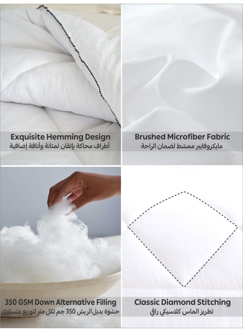 Donetella Comforter Duvet Insert –Size170x230 cm – All Season Quilt with 350 GSM Soft Luxury Down Alternative Filling – Diamond Quilted for Twin Bed - Image 4