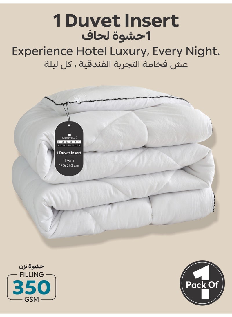 Donetella Comforter Duvet Insert –Size170x230 cm – All Season Quilt with 350 GSM Soft Luxury Down Alternative Filling – Diamond Quilted for Twin Bed - Image 1