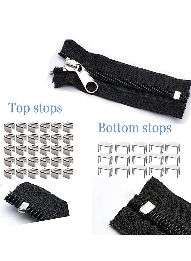SYOSI - Zipper Pull Replacement Zipper Slider, Zipper Repair Kit, Fix Zipper Repair Kit for Repairing Coats, Jackets, Metal Plastic, and Nylon Coil Zippers 57 Pcs - Image 1