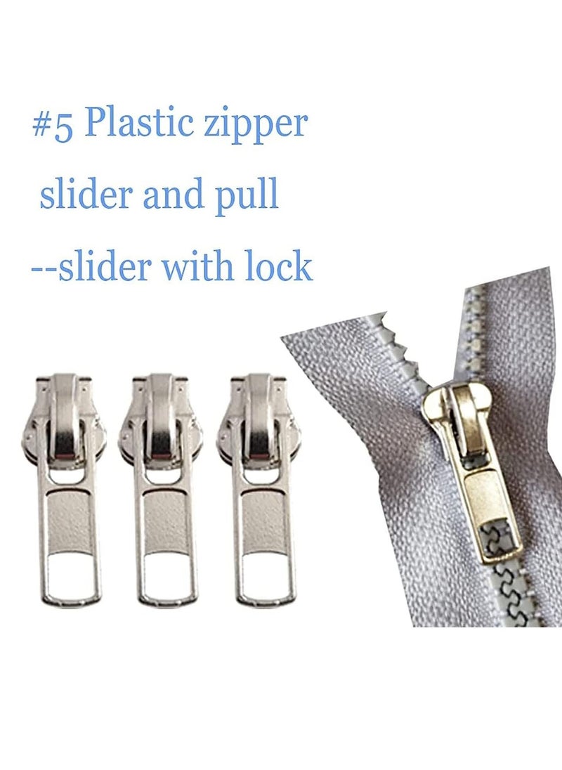 SYOSI - Zipper Pull Replacement Zipper Slider, Zipper Repair Kit, Fix Zipper Repair Kit for Repairing Coats, Jackets, Metal Plastic, and Nylon Coil Zippers 57 Pcs - Image 1