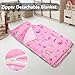 Primlect Toddler Nap Mat Extra Large Thickened 55x35 Soft Sleeping Bag with Detachable Minky Blanket and Pillow Portable for Daycare Preschool Kindergarten Travel Boys and Girls Mermaid - Image 4