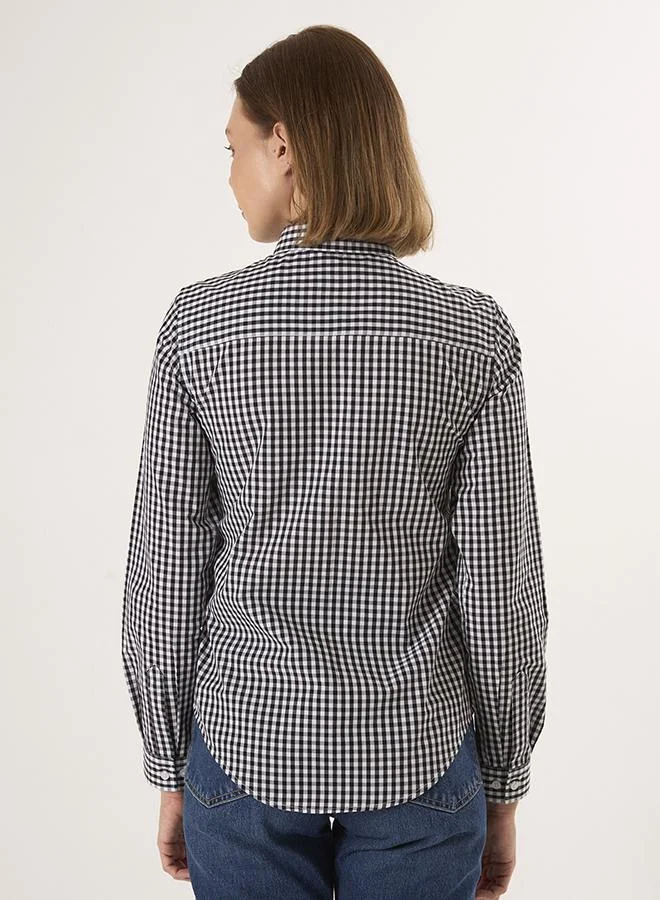 FELIX HARDY Black Plaid Long Sleeve Shirt for Women | Best Price UAE