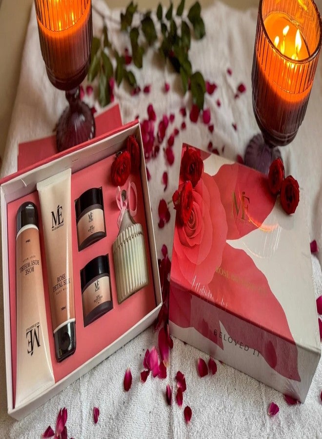 Miloe Miloé Rose Bathing Kit 5 Pc Luxury Gift Set | Hydrating Aromatherapy Spa Set | Relaxing Home Pampering Kit for Women & Men | Ideal for Birthdays, Anniversary & Special Occasions | Korean Ingredients - Image 2