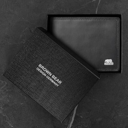 BROWN BEAR Classic Heritage Genuine Leather Wallet for Man | Purse for Men Wallet (Black-with-Metal-Logo) - Image 5
