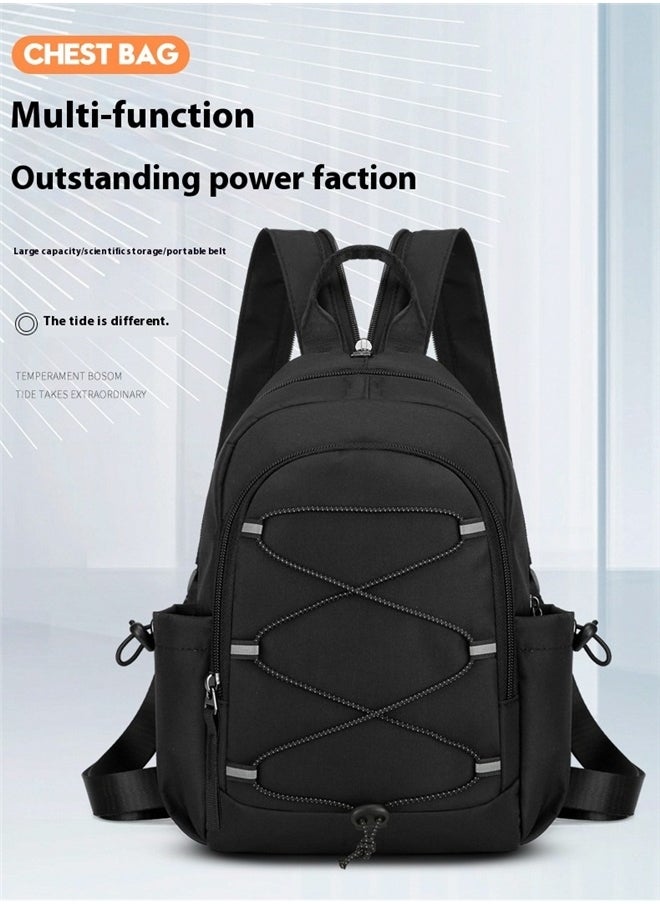 yongsheng Backpack Black， Small Crossbody Sling Bag, Crossbody Daypack, Chest Shoulder Bag Hiking Backpack for Casual Travel SportBackpack Black， Small Crossbody Sling Bag, Crossbody Daypack, Chest Shoulder Bag Hiking Backpack for Casual Travel Sport  - Image 2