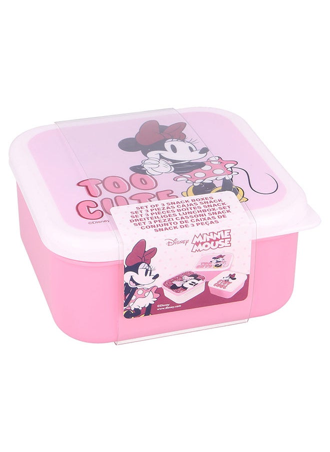 Disney Lunch Box Nesting 3Pcs Set Minnie Stay Cool 