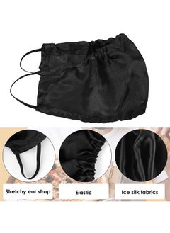 Linkidea 4 Pack Beard Bandana and Facial Beard Comb, XL Size Men Beard Guard Cover, Bedtime Beard Bib Apron Bonnet (Black) 