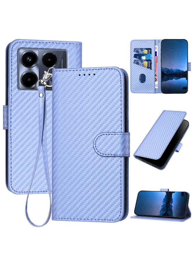 اس-توب جراب لهاتف Infinix Note 40 4G YX0070 مصنوع من ألياف الكربون ومشبك من الجلد مع حبل تعليق - Image 1