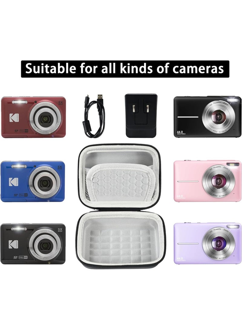 PTTIMFFM Compact Digital Camera Protective Case, Shockproof Hard EVA Travel Bag for Kodak Pixpro, Canon PowerShot ELPH 180/190, Sony DSC-W800/W830 & More with Accessory & SD Card Storage - Image 5