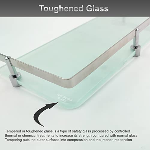 ALTON ASP7301, Frosted Glass Shelf for Bathroom/Kitchen Shelf/Bathroom Accessories/Bathroom Shelves (12 X 6 INCH, Pack of 1) - Image 5