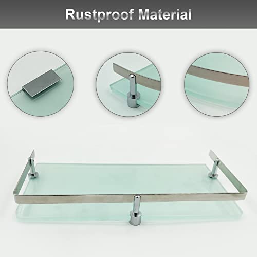 ALTON ASP7301, Frosted Glass Shelf for Bathroom/Kitchen Shelf/Bathroom Accessories/Bathroom Shelves (12 X 6 INCH, Pack of 1) - Image 3