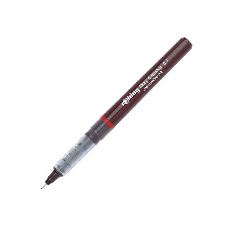 rOtring Tikky Fine Liner Fiber Tip Graphic Pen, 0.1 mm, Black Ink (1904750) - Image 1