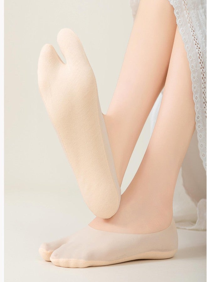 DUNKOING 3 Pairs Low Cut Tabi socks Women No Show Flip Flop Sock Thin Non Slip Summer Socks for Sneakers Loafers Sandals 5-9, 3beige, 5-9 - Image 5