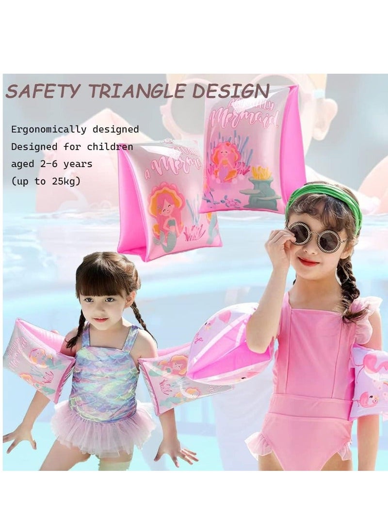 Y&D SYOSI Children's Swimming Armbands Motif with Shark Roll-Up Inflatable Swim Floater Sleeves Training Aid Baby Float Arm Bands Kids Ring Pool Water Toy Accessories for Boys Girls 2-6 Years  - Image 3