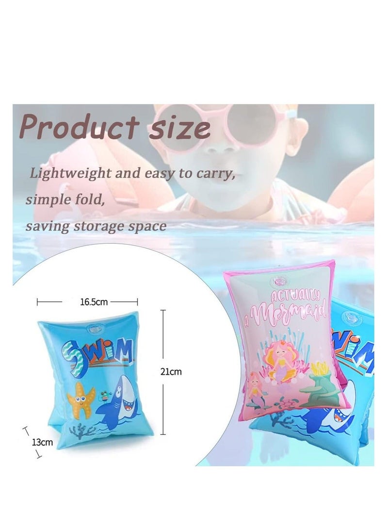 Y&D SYOSI Children's Swimming Armbands Motif with Shark Roll-Up Inflatable Swim Floater Sleeves Training Aid Baby Float Arm Bands Kids Ring Pool Water Toy Accessories for Boys Girls 2-6 Years  - Image 5